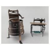 Miniature Die-Cast Wash Basin and Sewing Machine