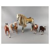 Five Plastic Horse Figures