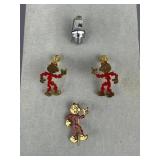Reddy Kilowat Pin Earrings Set, AC Spark Plug Pin