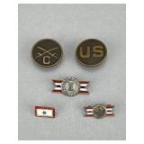 US Military Collar Insignias, WWI & WWII Pins