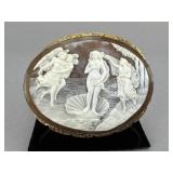 18k Gold Birth of Venus Shell Cameo c.1900