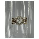 10KT Rose Gold Ladies 3 Piece Diamond Wedding Set
