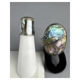 Iguala Mexico 925 Abalone Pill Box, MOP Thimble