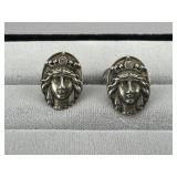 Silver Art Nouveau Cufflinks Lady Liberty/Goddess
