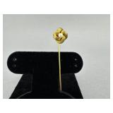 14K Yellow Gold Love Knot w/Seed Pearl Stickpin