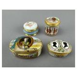 4 Halcyon Days UK Subject Enamel Trinket Boxes