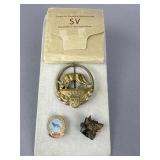 SV German Shepard Association Coin, 2 Shepard Pins
