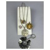 Silver Gold Tone Religious Medallions & Keyring
