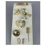 King Gustov 1938 Sweden Stickpin & Gold Tone Pins