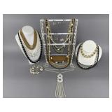 White Gold Black Pearl Costume Necklaces Etc..