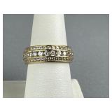 14K YG Cubiz Zirconia Eternity 7.0mm Wide Band