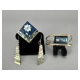 Alpaca Mexico Abalone Bracelet, Earrings, Charm