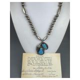 Roselyn Castillo Navajo Bisbee Blue Necklace