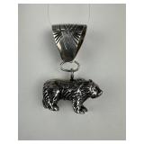 Navajo Liberty e.e. Signed Figural Bear Pendant
