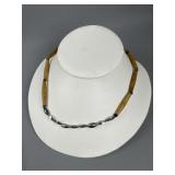Sterling Silver Bone Bead Turquoise Necklace