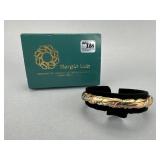 Signed Sergio Lub Sage Non Magnetic Cuff Bracelet