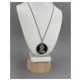 Silver Enamel Maria Theresa Thaler Pendant Chain