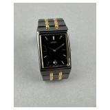 Seiko 7N39-5A38 Black & Gold Tone Tank Style Watch