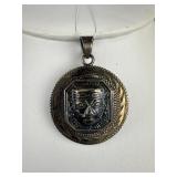 Mexican Silver Double Sided Aztec Medallion