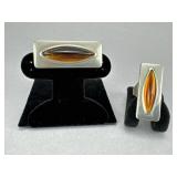 Jorgen Jensen Denmark 230 Pewter Ring & Pin Set