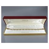 18K Over Silver Diamond Accent XO Bracelet in Box