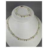 Multi Color Gems & Freshwater Pearl Necklace Set