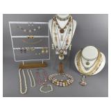 Pink Earthy Costume Necklaces Bracelets Earrings..