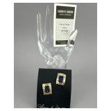 Signed Sharon M. Donovan Silver Beaded Cuff Links