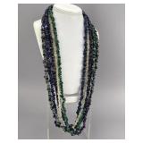 Five (5) Natural Stone Chip Necklaces