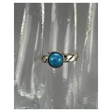 Signed WWJ Waldeck Johnson Navajo Turquoise Ring