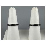 2 Hidalgo 18K WG Black Enamel Stackable Bands