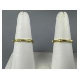 2 18K YG Hidalgo Textured Spindle Stackable Bands