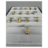 Gold/Silver Tone Dante, Hickok, Swank Tie Tacks