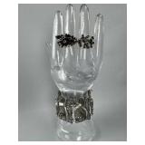 Brutalist Modernist Silver Rings & Metal Bracelet