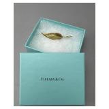 14K Tiffany & Co. Detailed Flared Feather Brooch
