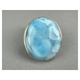 Sterling Silver Larimar Cabochon Pendant