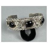 Wydell Billie Silver and Black Onyx Cuff Bracelet