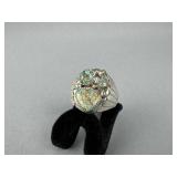 Stamped Sterling Native American Turquoise Ring