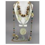 Carved Jade Necklace, Bead Necklaces, Brooch
