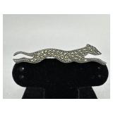SS Marcasite Figural Greyhound Whippet Brooch/Pin