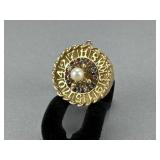 Custom 14K Spinning Roulette Gambling Pendant