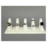 5 Ladies Sterling Silver Rings & 1 Toe Ring