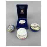 3 Halcyon Days Enamel & 1 Wavecrest Trinket Boxes