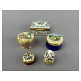 5 Halcyon Days Enamel Trinket Boxes (1 Egg Shape)