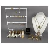 Cameos, Gold and Silver Tone Costume Jewelry