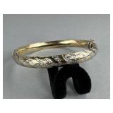925 Sterling 1/20 14K Gold AU Hinged Bangle