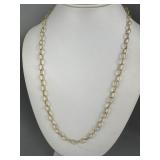 Italian .925 Gold Plated Silver Oval Link Chain