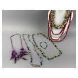 Large Beaded Necklaces and a Bracelet