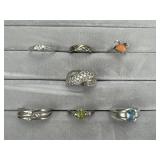 7 Sterling Silver Fashion Rings