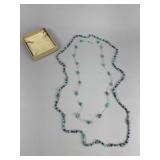 Turquoise Tiger Eye Coral Liquid Silver Necklaces